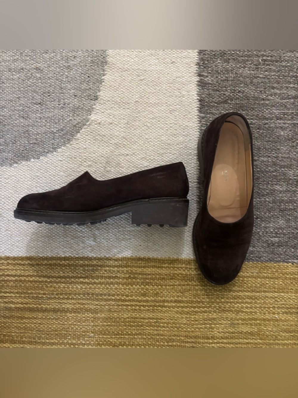 Calvin Klein Women’s Dark Brown Suede Slip-On Loafers